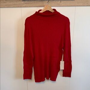 Chico's Vibrant Red Cowl Neck Sweater